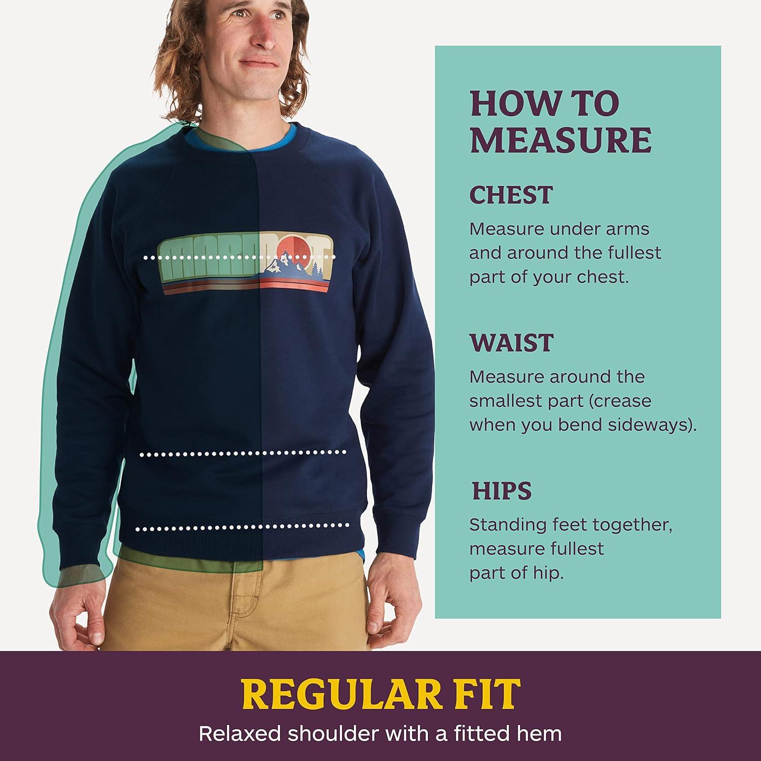 imageMARMOT Mens Montane Crew Sweatshirt Screen Printed Graphic on Warm Breathable EcoFriendly CottonPoly BlendGrey Heather