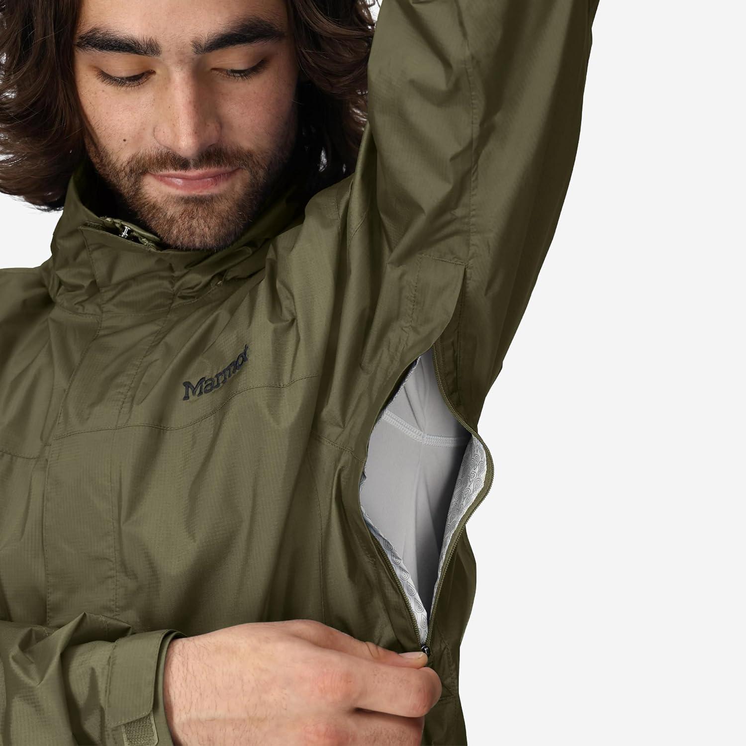 imageMARMOT Mens Precip Eco Waterproof Rain Jacket 100 Recycled Breathable Lightweight Packable RaincoatNori Latest Collection