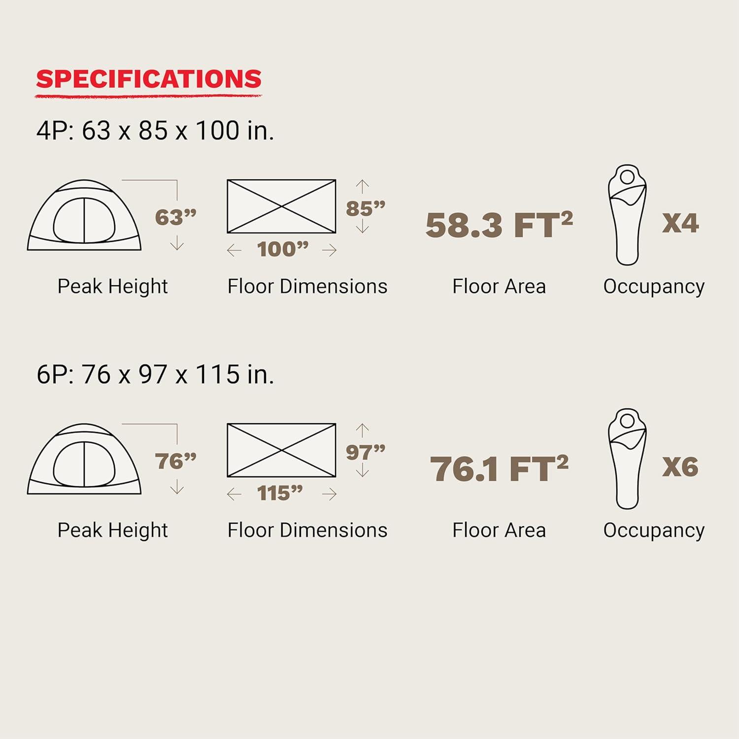 imageMARMOT Midpines 4P6P Camping Tents ampamp Footprints4 Person Red SunPicante