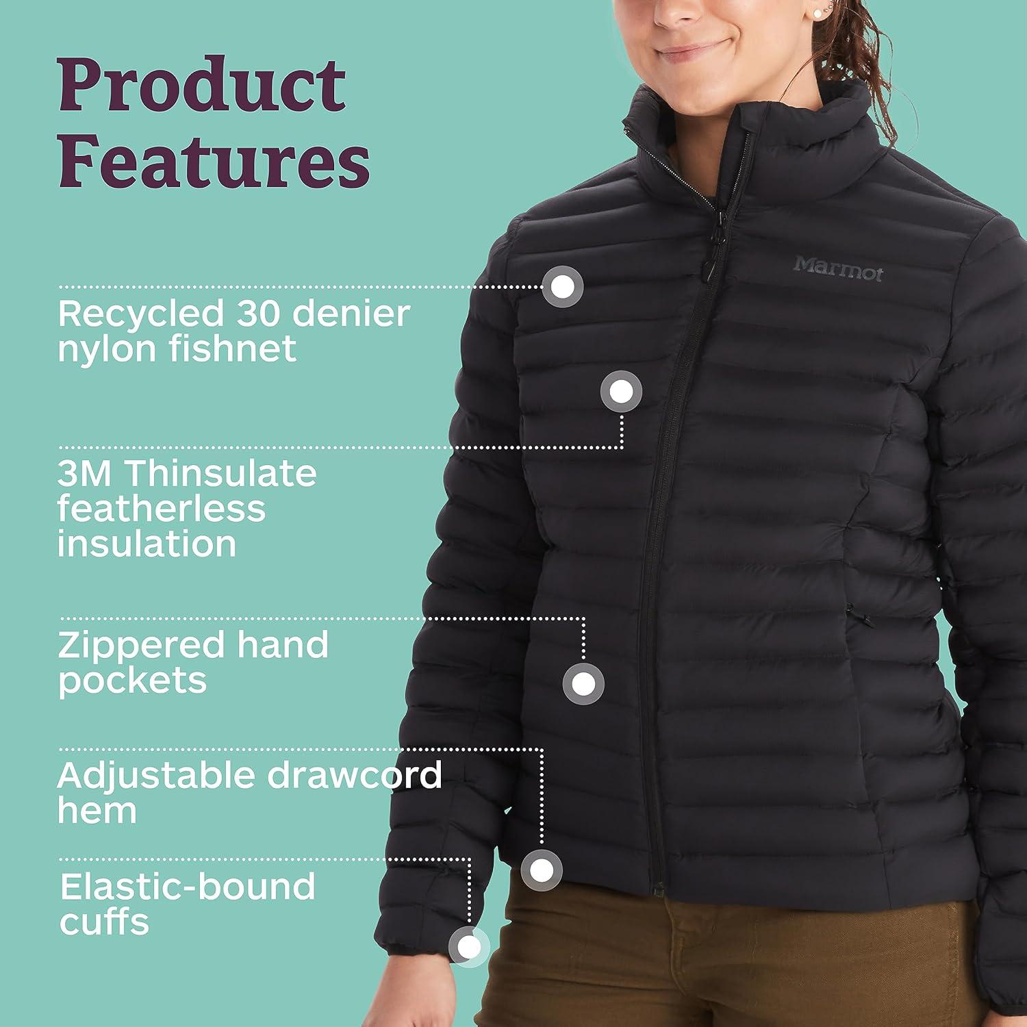 imageMARMOT Womens Echo Featherless Jacket Lightweight DownAlternative Insulated JacketBlack