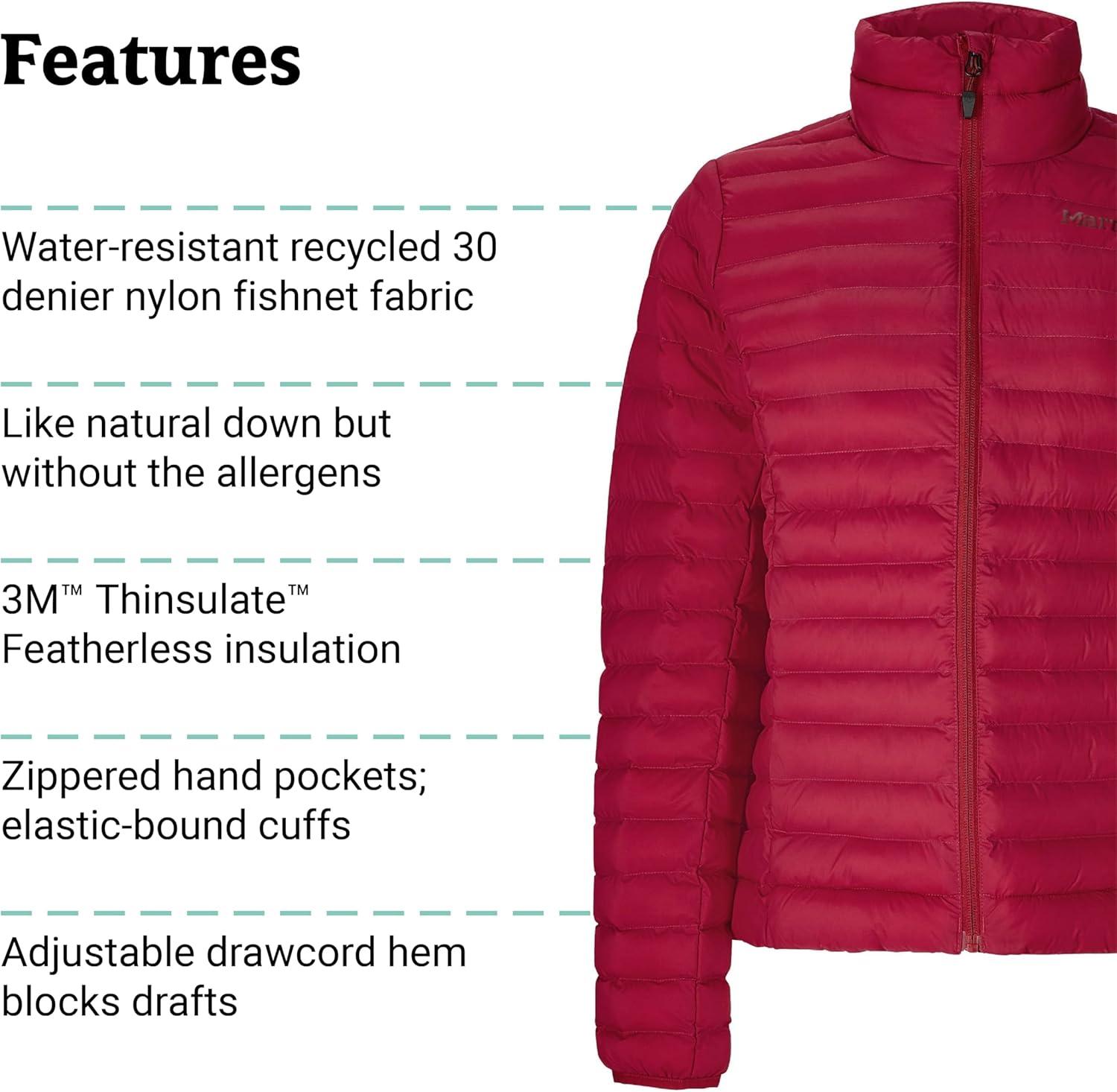 imageMARMOT Womens Echo Featherless Jacket Lightweight DownAlternative Insulated JacketRed Mulberry