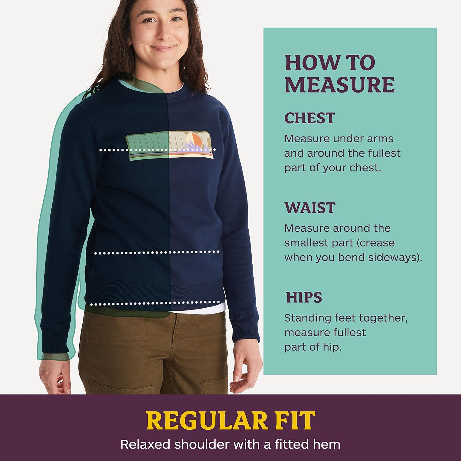 imageMARMOT Womens Montane Crew Sweatshirt Screen Printed Graphic on Warm Breathable EcoFriendly CottonPoly BlendGrey Heather