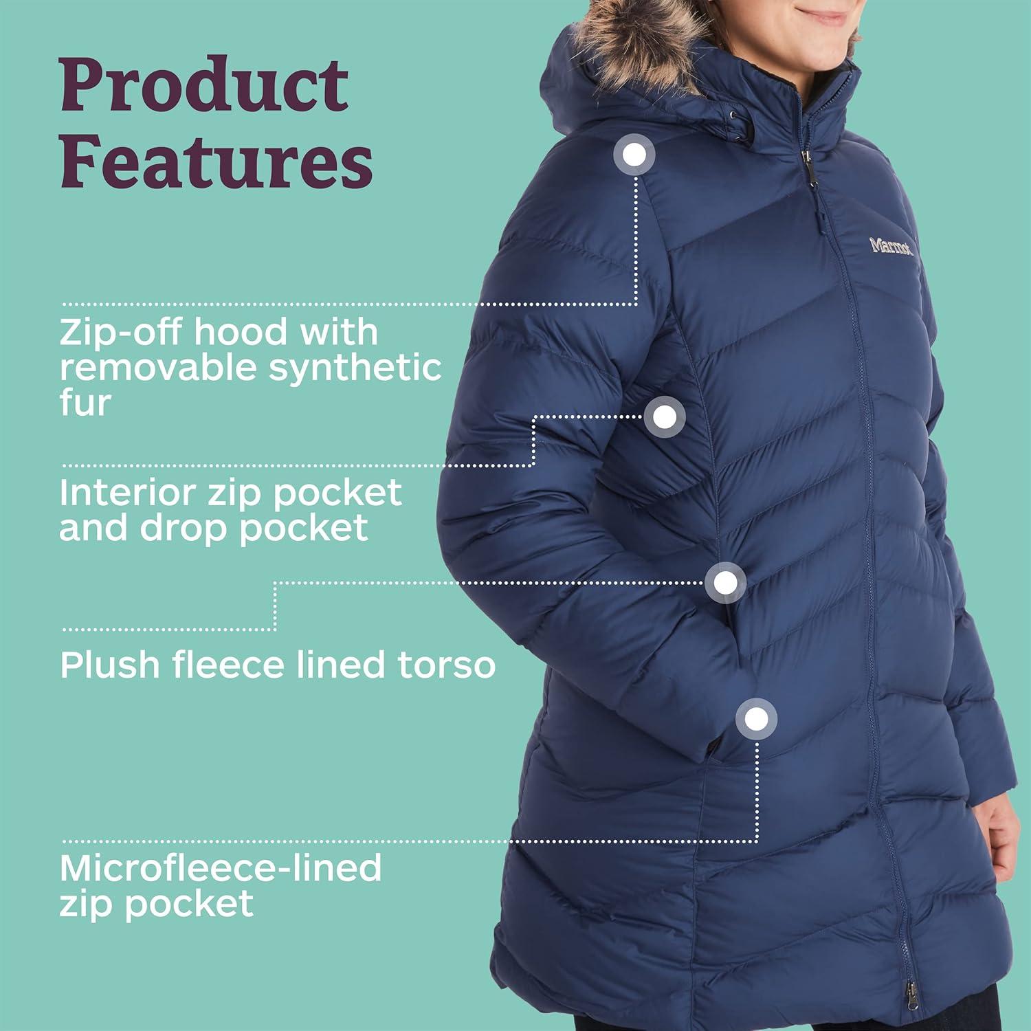 imageMARMOT Womens Montreal Midthigh Length Down Puffer CoatArctic Navy