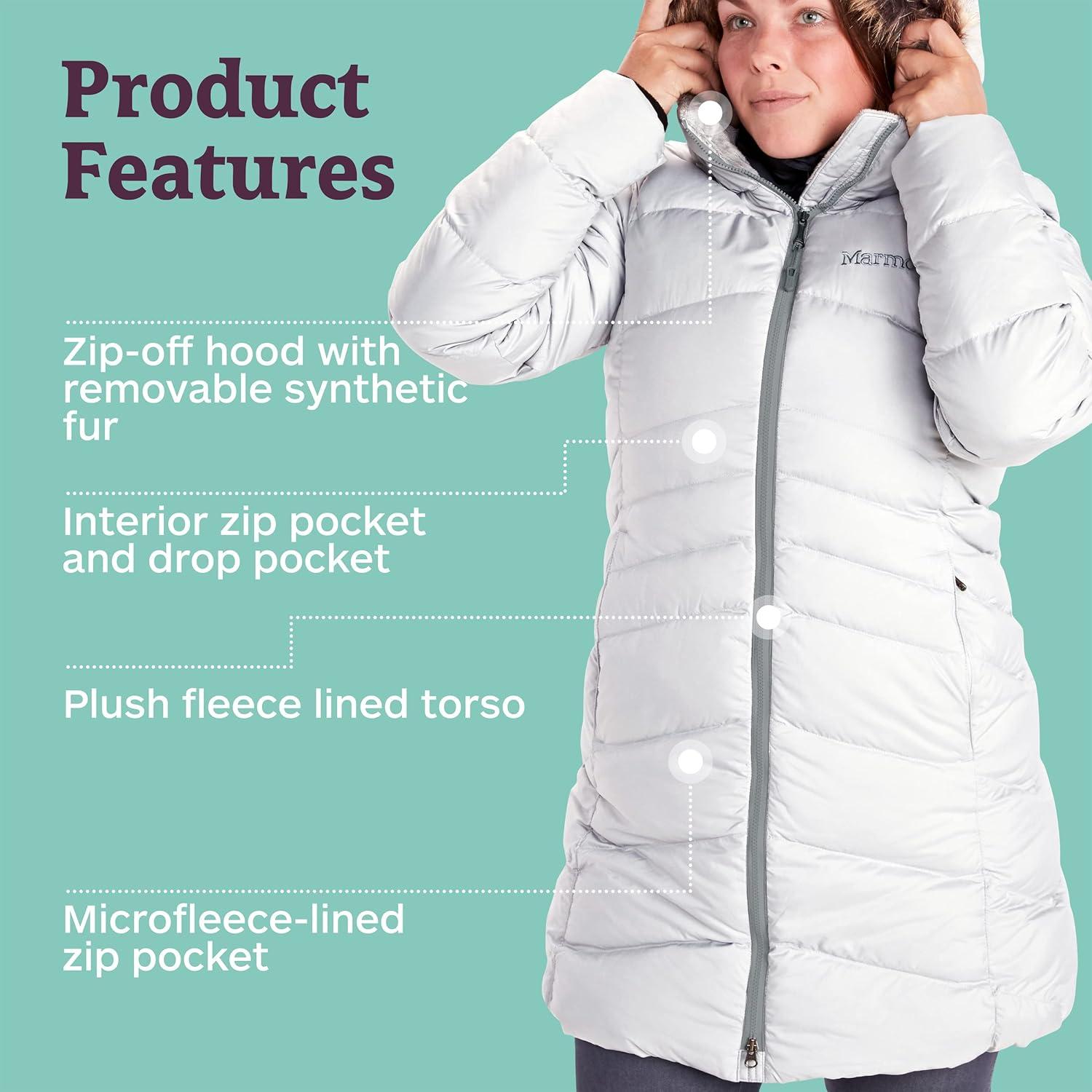 imageMARMOT Womens Montreal Midthigh Length Down Puffer CoatGlacier Grey