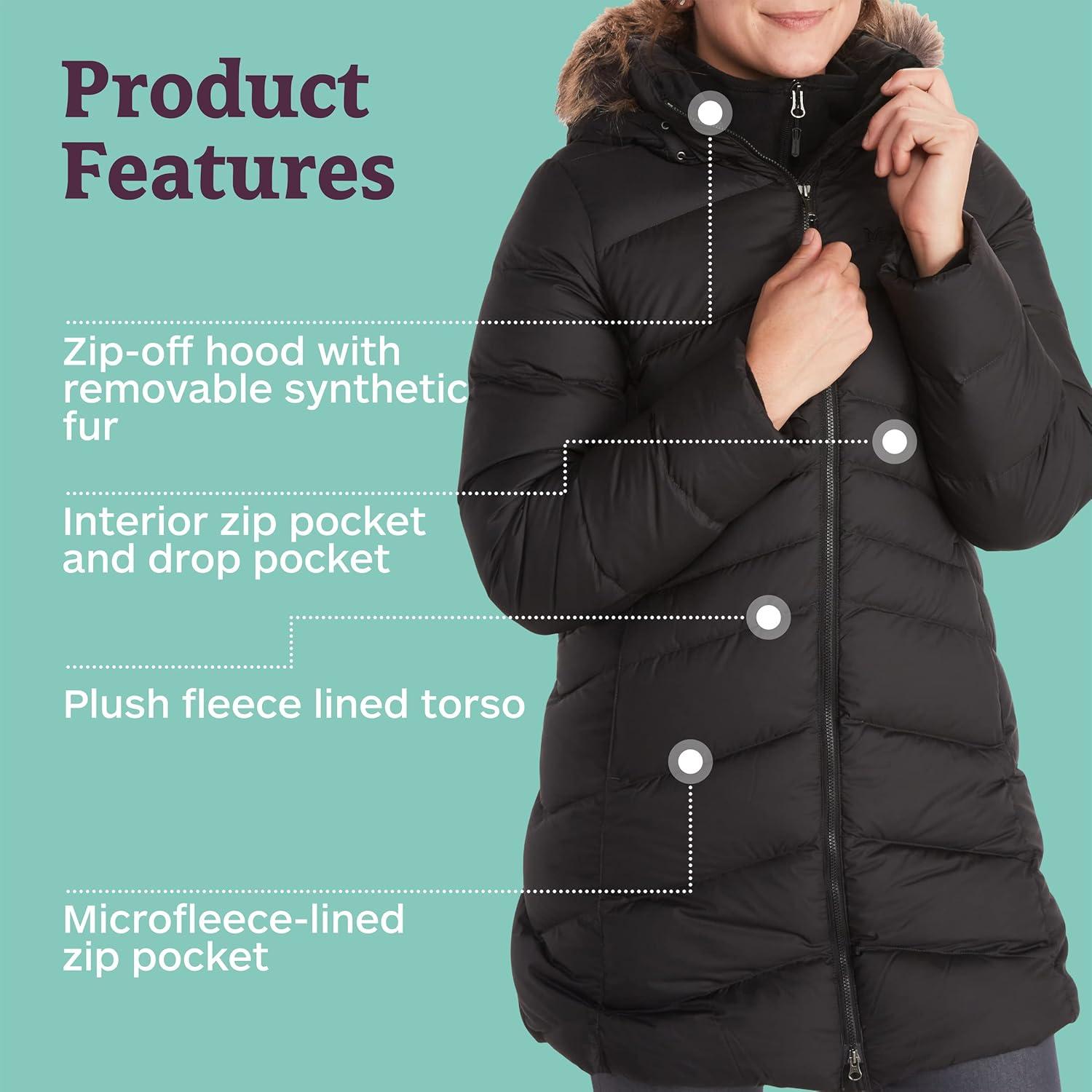 imageMARMOT Womens Montreal Midthigh Length Down Puffer CoatJet Black