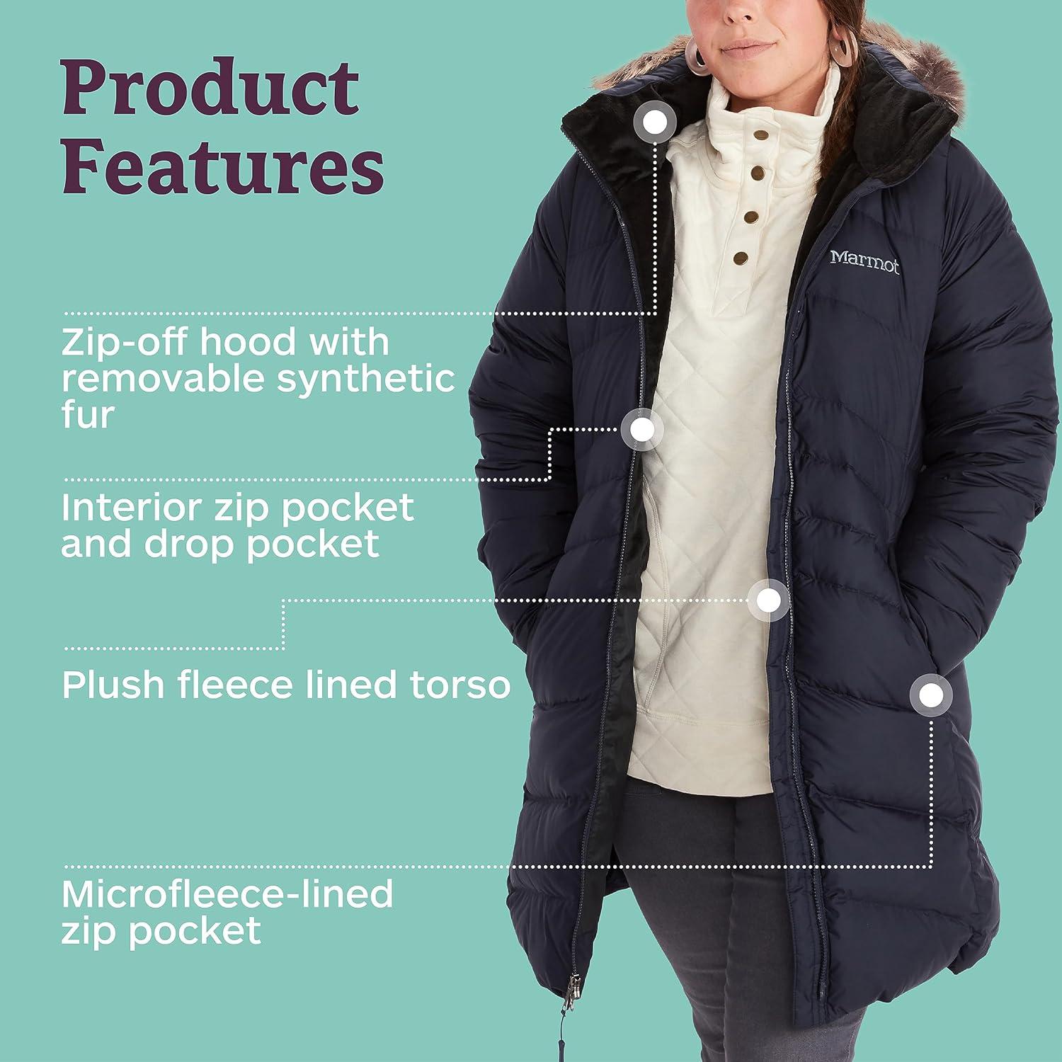 imageMARMOT Womens Montreal Midthigh Length Down Puffer CoatMidnight Navy