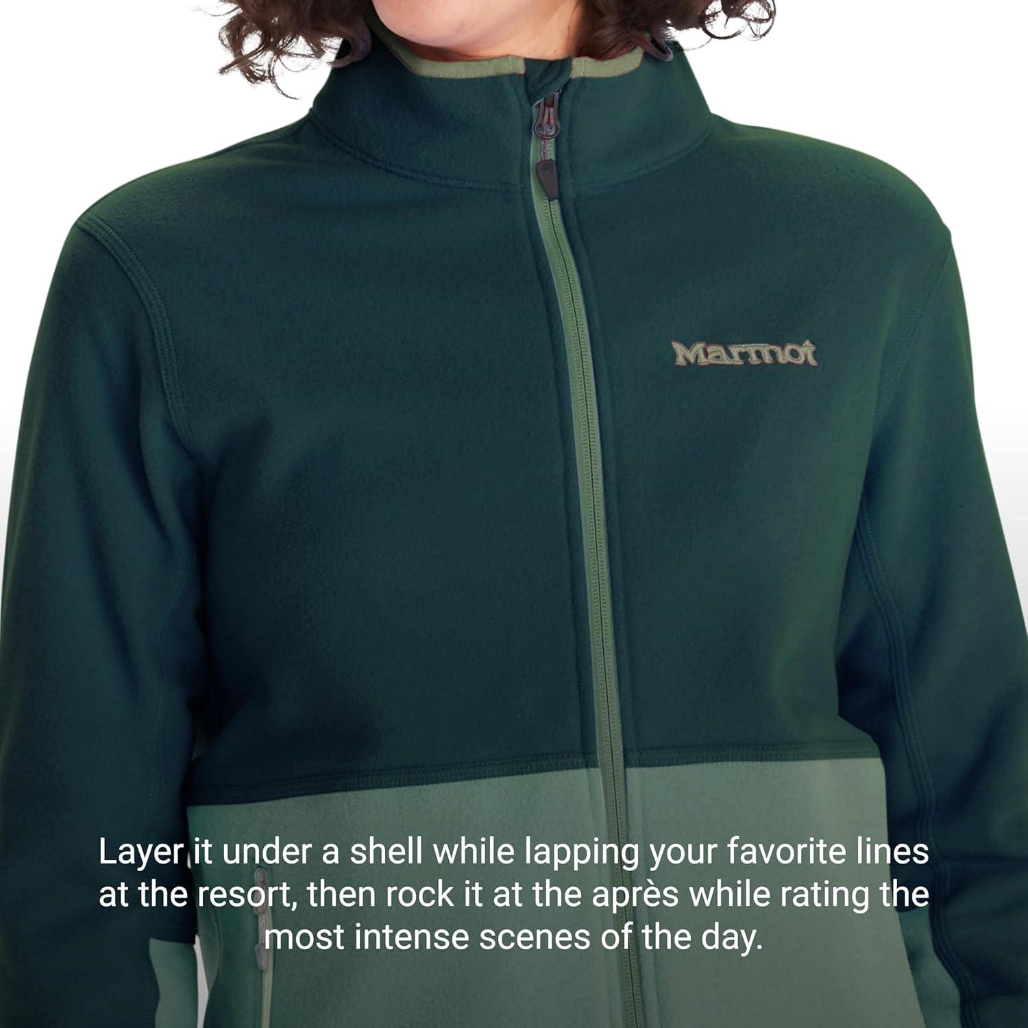 imageMARMOT Womens Rocklin Full Zip Fleece JacketDark JungleFrosty Green
