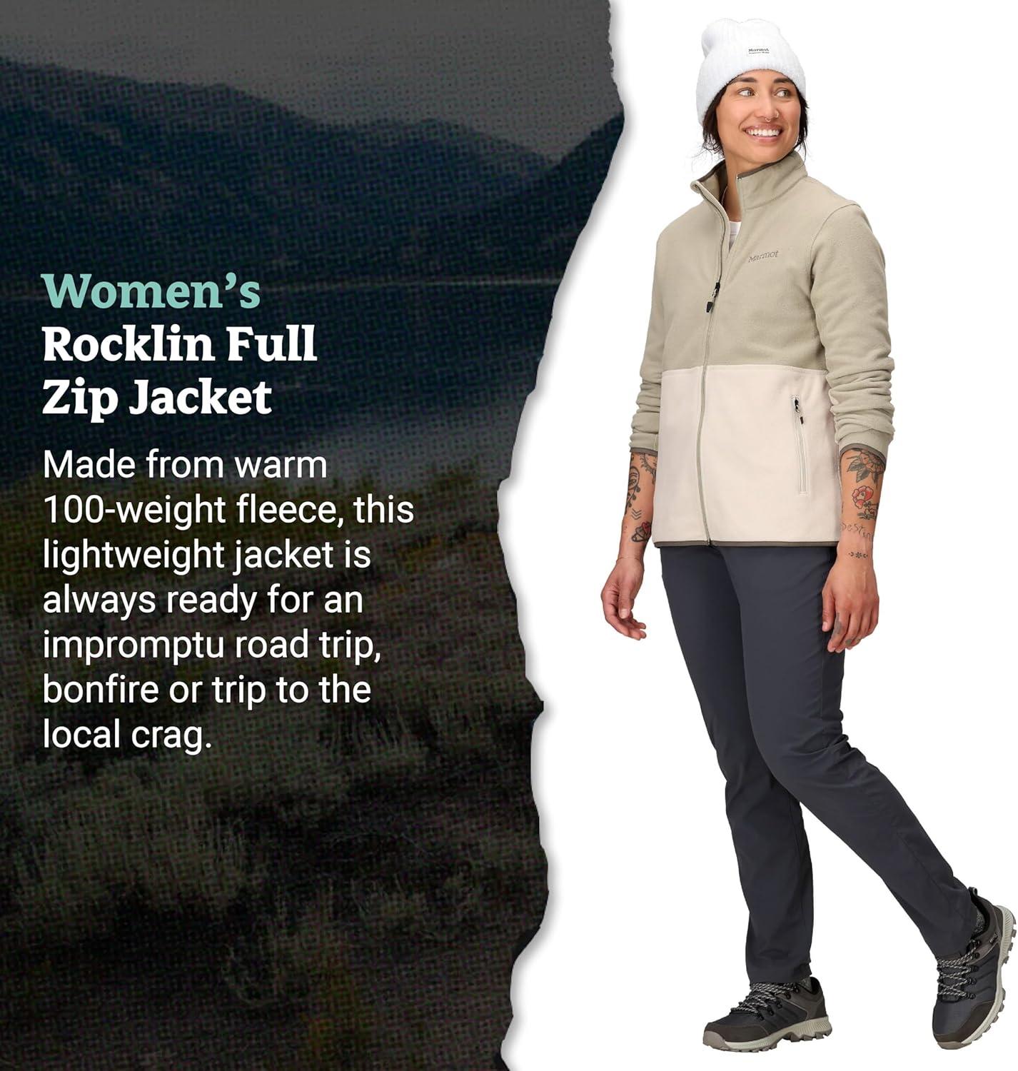 imageMARMOT Womens Rocklin Full Zip Fleece JacketShale GreyBirch Bark