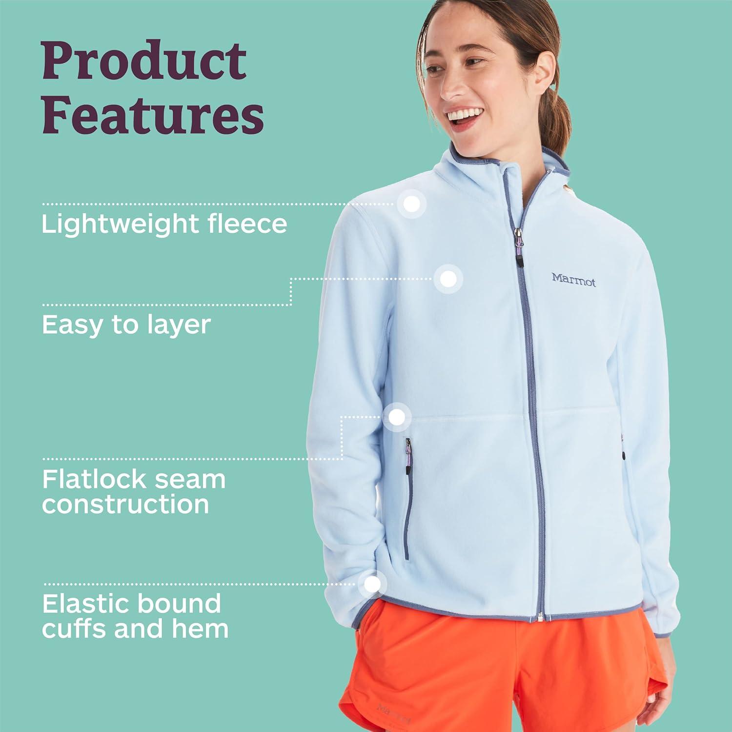 imageMARMOT Womens Rocklin Full Zip Fleece JacketTide Blue