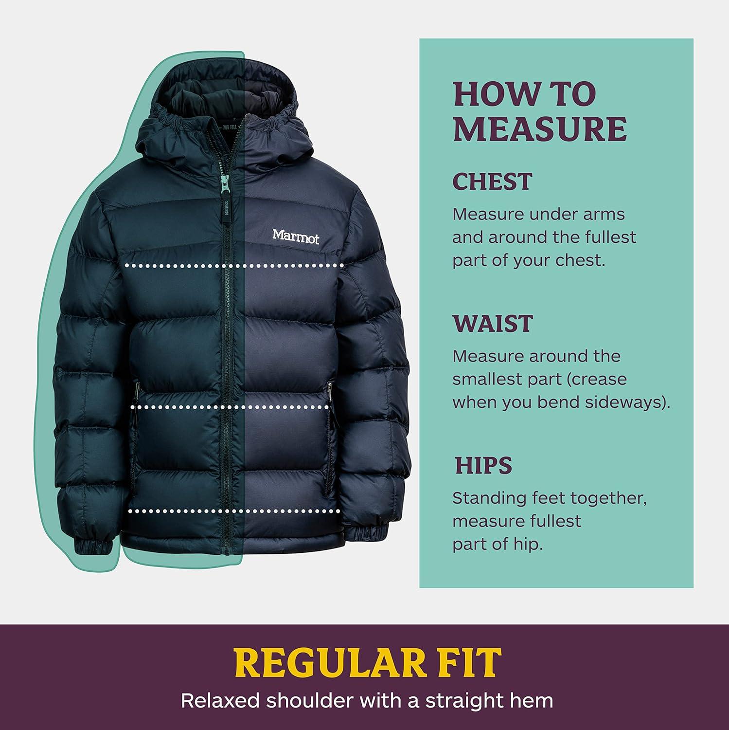 imageMarmot Kids Guides Down Hoody 700 Fill Insulated WaterResistant Lightweight Puffer Jacket with HoodBlack