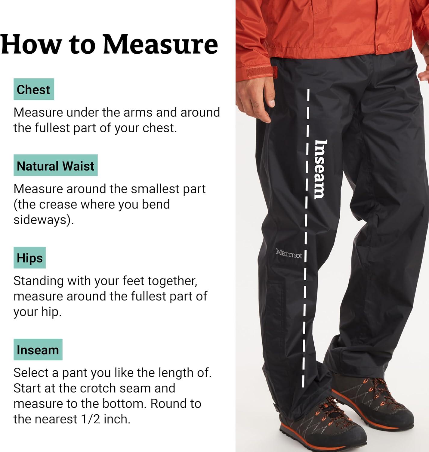 imageMarmot Mens PreCip Eco Rain Pant Lightweight Waterproof Packable Hiking Pants Made with Recycled MaterialsBlack
