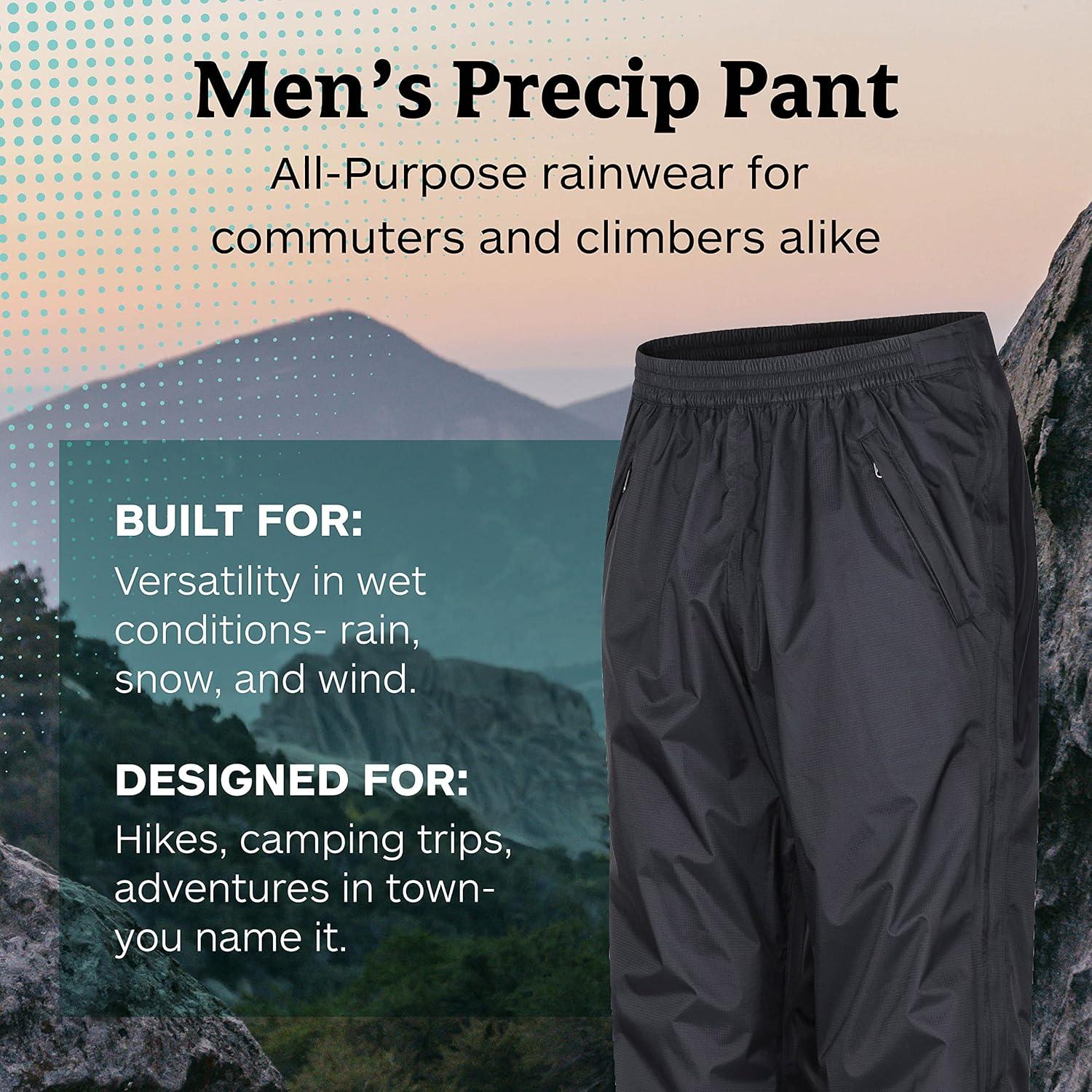 imageMarmot Mens PreCip Eco Rain Pant Lightweight Waterproof Packable Hiking Pants Made with Recycled MaterialsJet Black