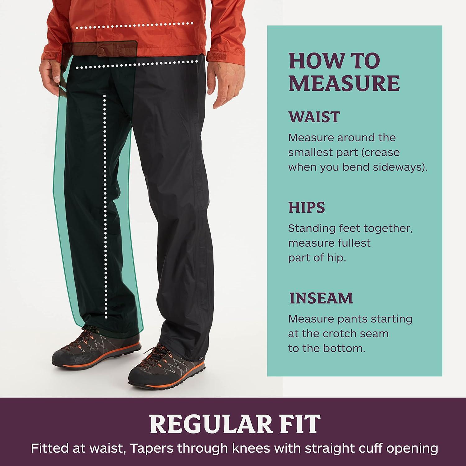 imageMarmot Mens PreCip Eco Rain Pant Lightweight Waterproof Packable Hiking Pants Made with Recycled MaterialsJet Black