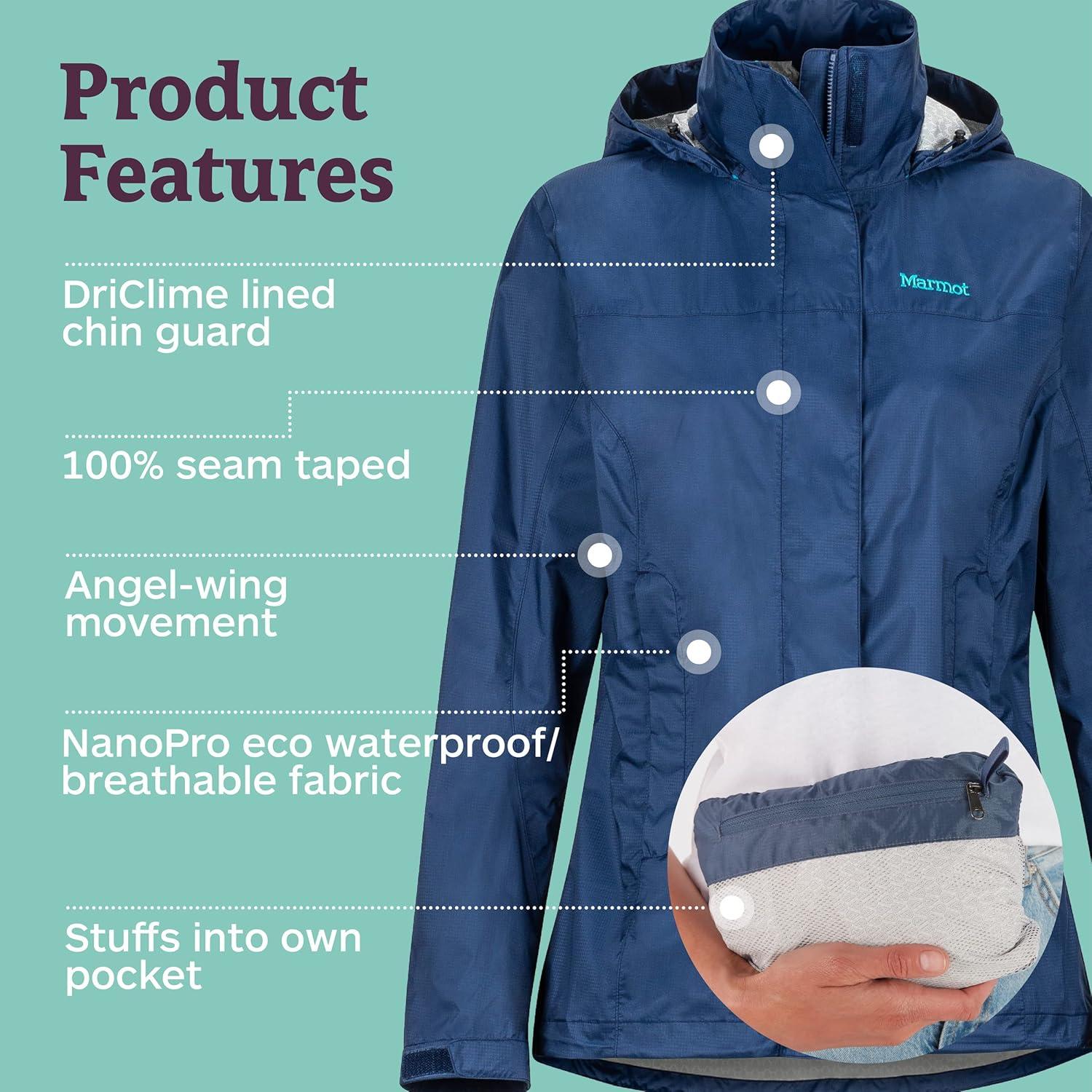imageMarmot womens Womens Precip Eco Waterproof Rain JacketArctic Navy