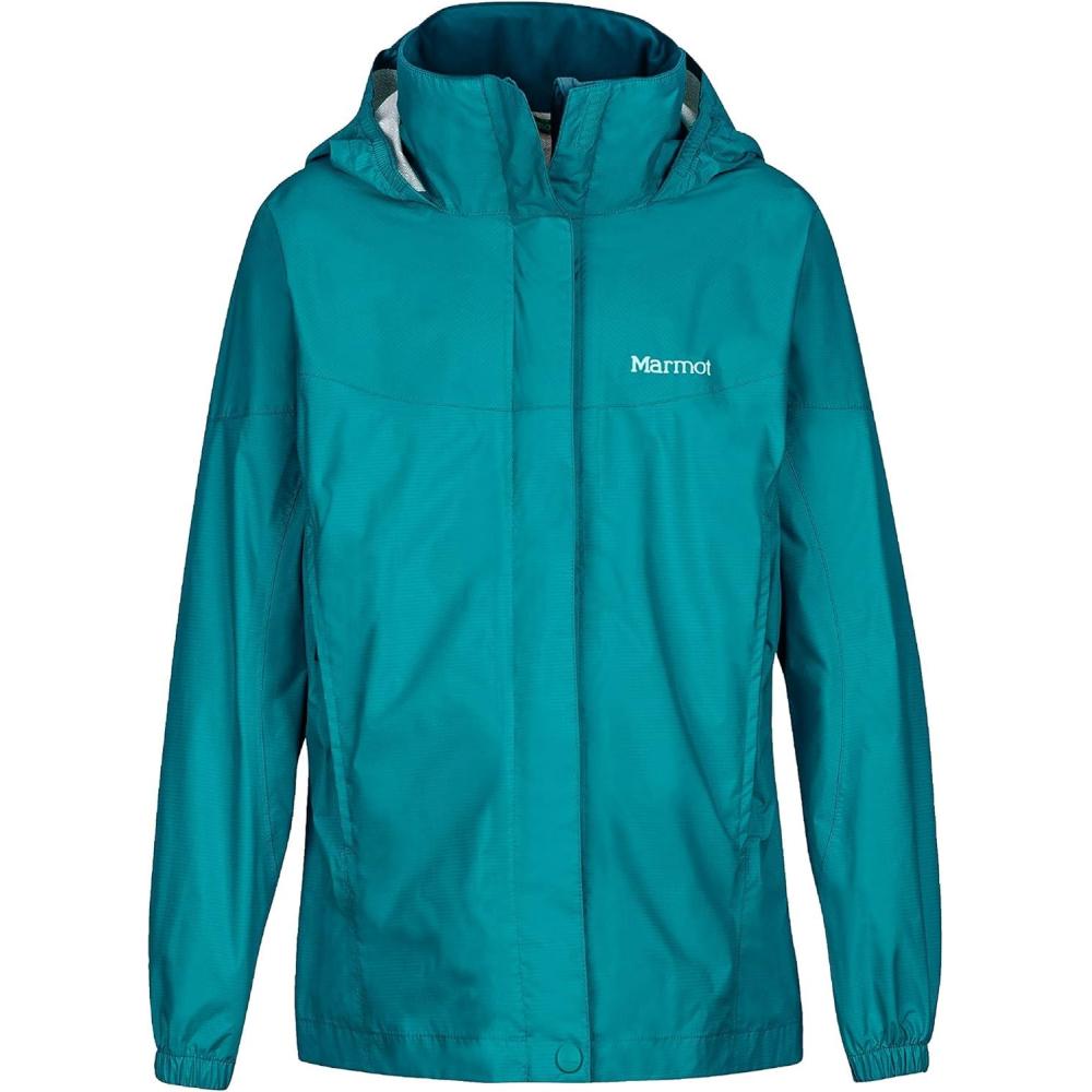 imageMARMOT Kids Precip Eco Waterproof Rain Jacket 100 Recycled Breathable Lightweight Packable RaincoatDeep Lake