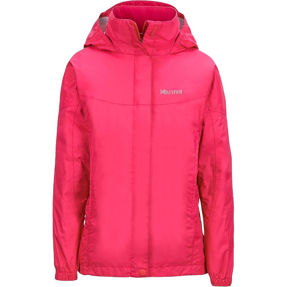 imageMARMOT Kids Precip Eco Waterproof Rain Jacket 100 Recycled Breathable Lightweight Packable RaincoatPink Rock
