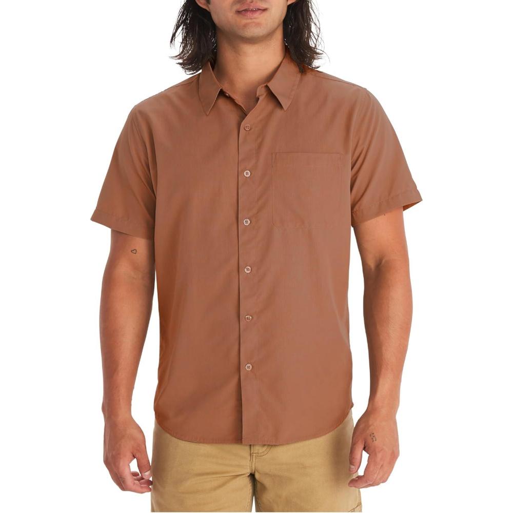 imageMARMOT Mens Aerobora Short Sleeve ButtonDown Shirt Lightweight Packable QuickDrying UPF ProtectionSunburn