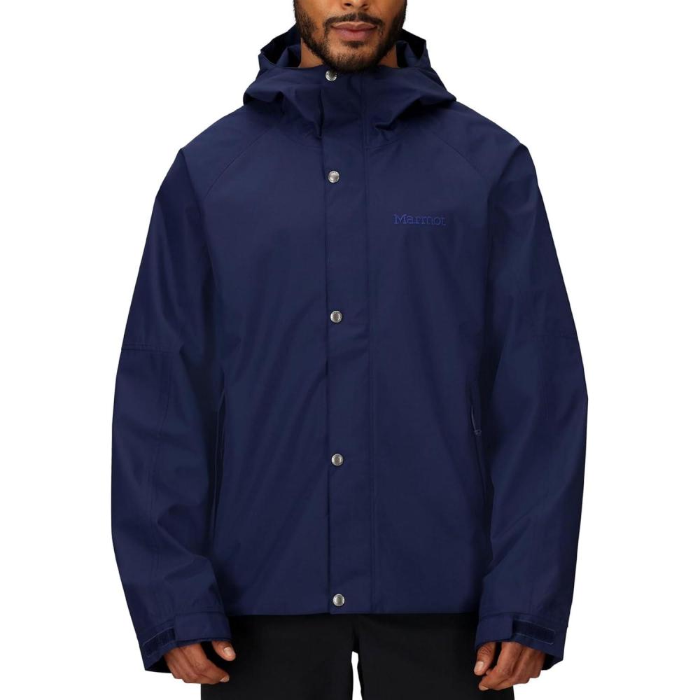 imageMARMOT Mens Cascade Durable ampamp Waterproof Rain JacketArctic Navy