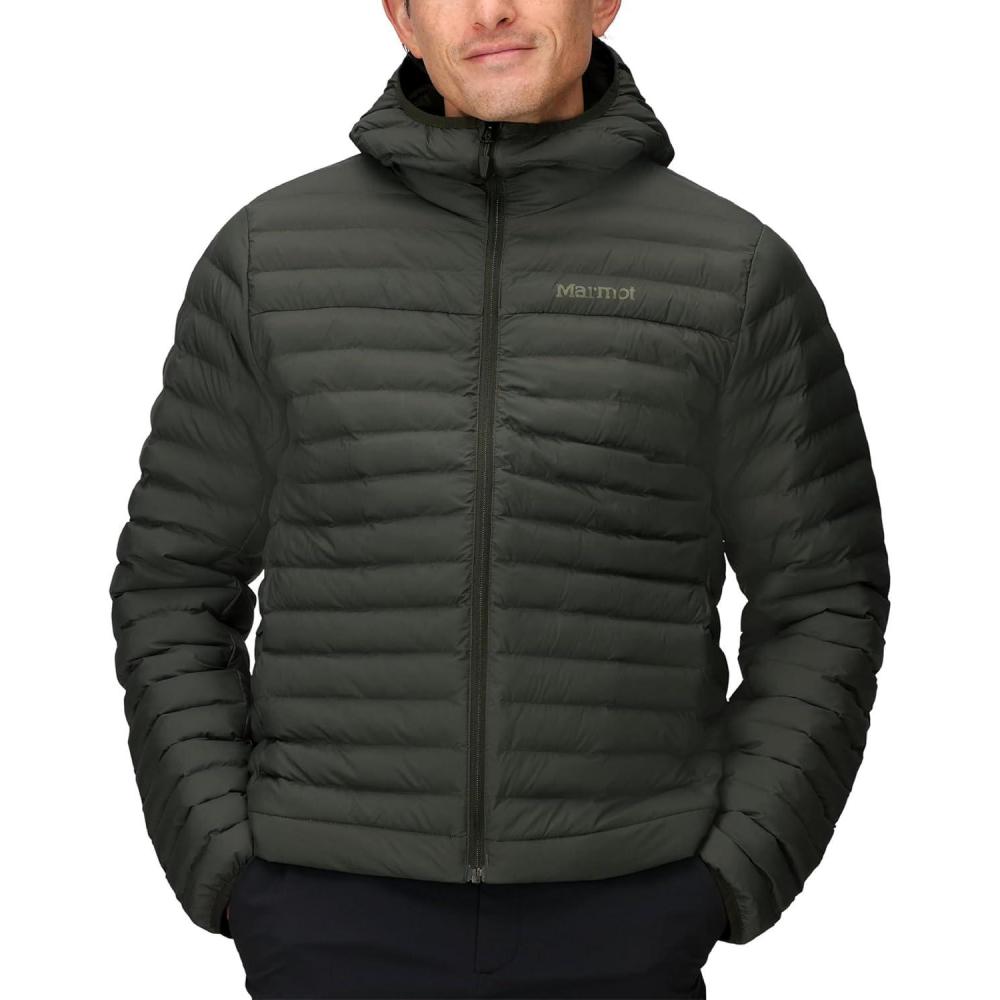 imageMARMOT Mens Echo Featherless Hoody Lightweight DownAlternative Puffer Jacket with HoodRosin Green