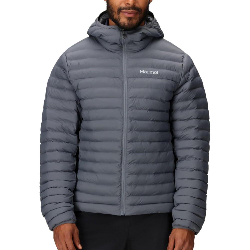 imageMARMOT Mens Echo Featherless Hoody Lightweight DownAlternative Puffer Jacket with HoodSteel Onyx