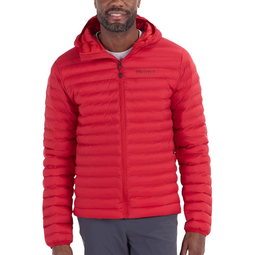 imageMARMOT Mens Echo Featherless Hoody Lightweight DownAlternative Puffer Jacket with HoodTeam Red Latest Collection
