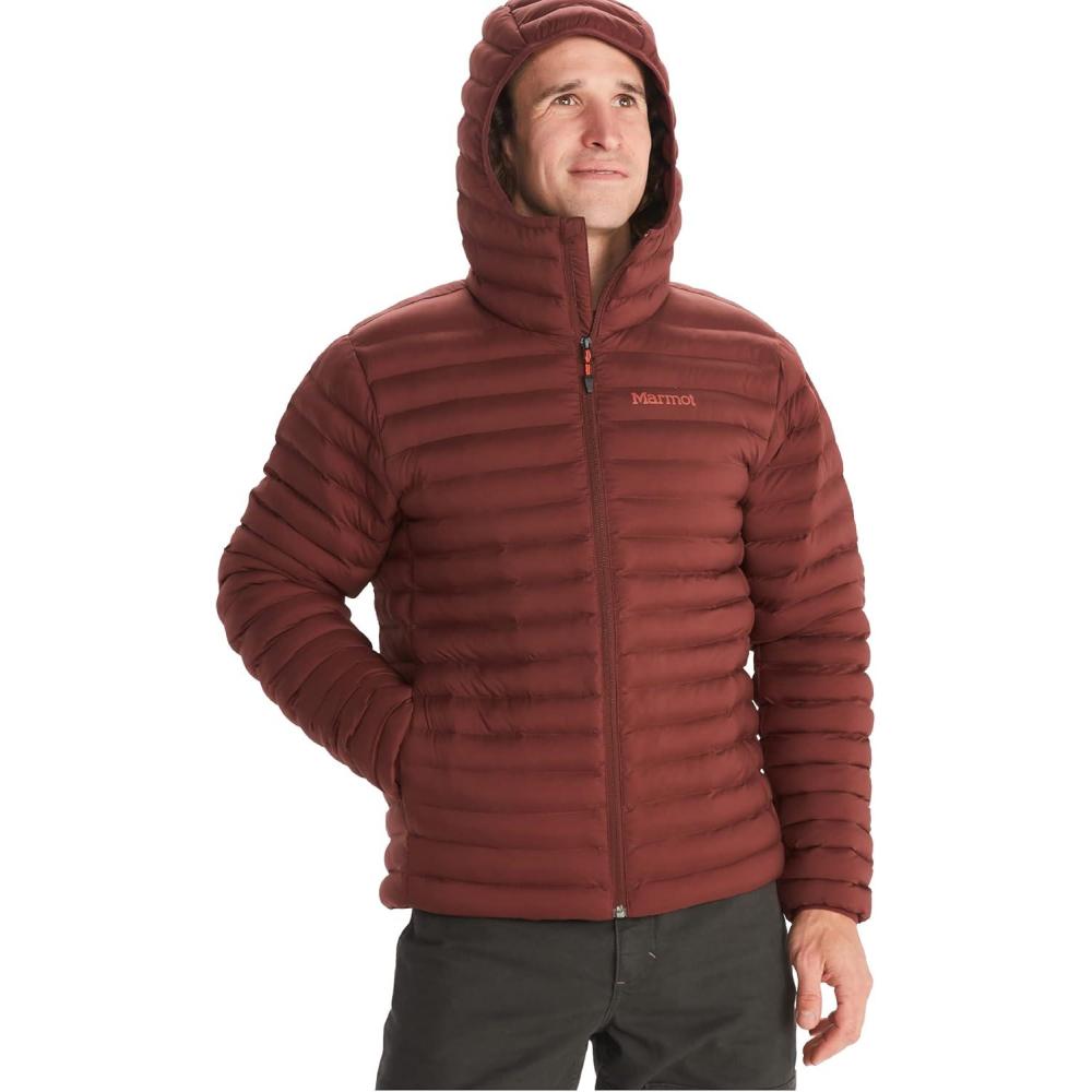 imageMARMOT Mens Echo Featherless Hoody Lightweight DownAlternative Puffer Jacket with HoodWhiskey Brown Latest Collection