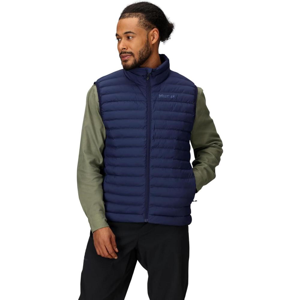 imageMARMOT Mens Echo Featherless Vest Lightweight Down Alternative Puffer Vest Arctic Navy Medium