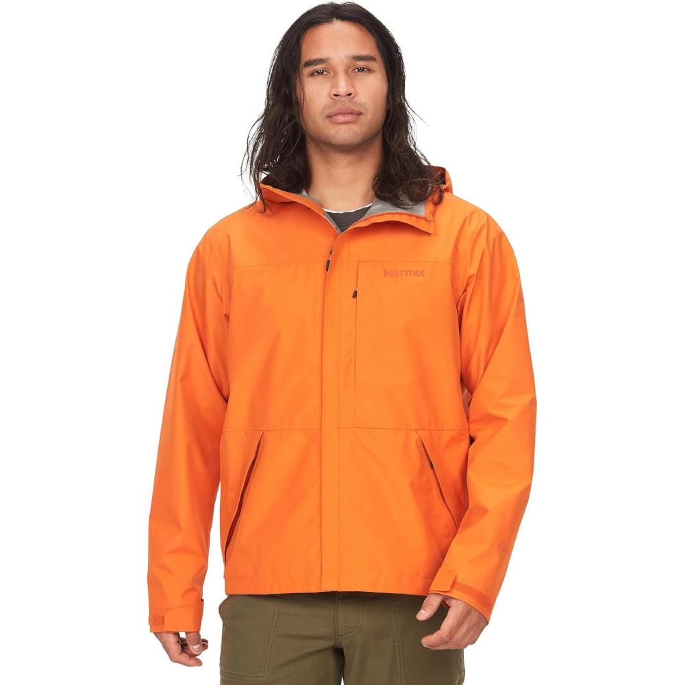 imageMARMOT Mens GORETEX Minimalist Rain Jacket Packable Breathable Durable Wind ampamp Water ProtectionTangelo