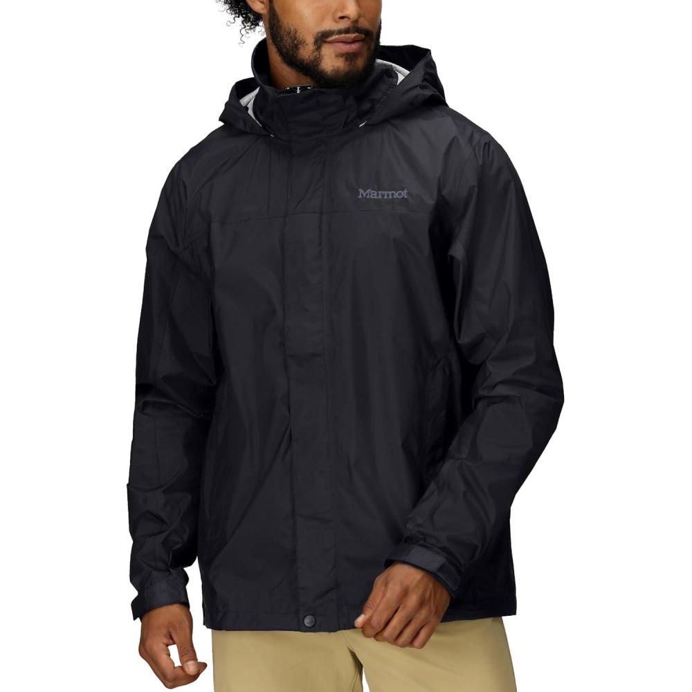 imageMARMOT Mens Precip Eco Waterproof Rain Jacket  100 Recycled Breathable Lightweight Packable RaincoatBlack  Latest Collection