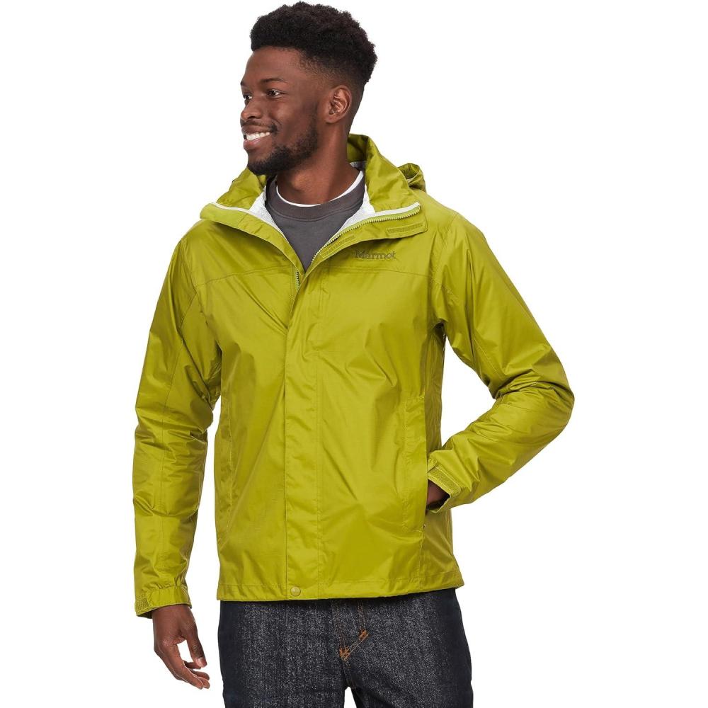 imageMARMOT Mens Precip Eco Waterproof Rain Jacket 100 Recycled Breathable Lightweight Packable RaincoatCilantro