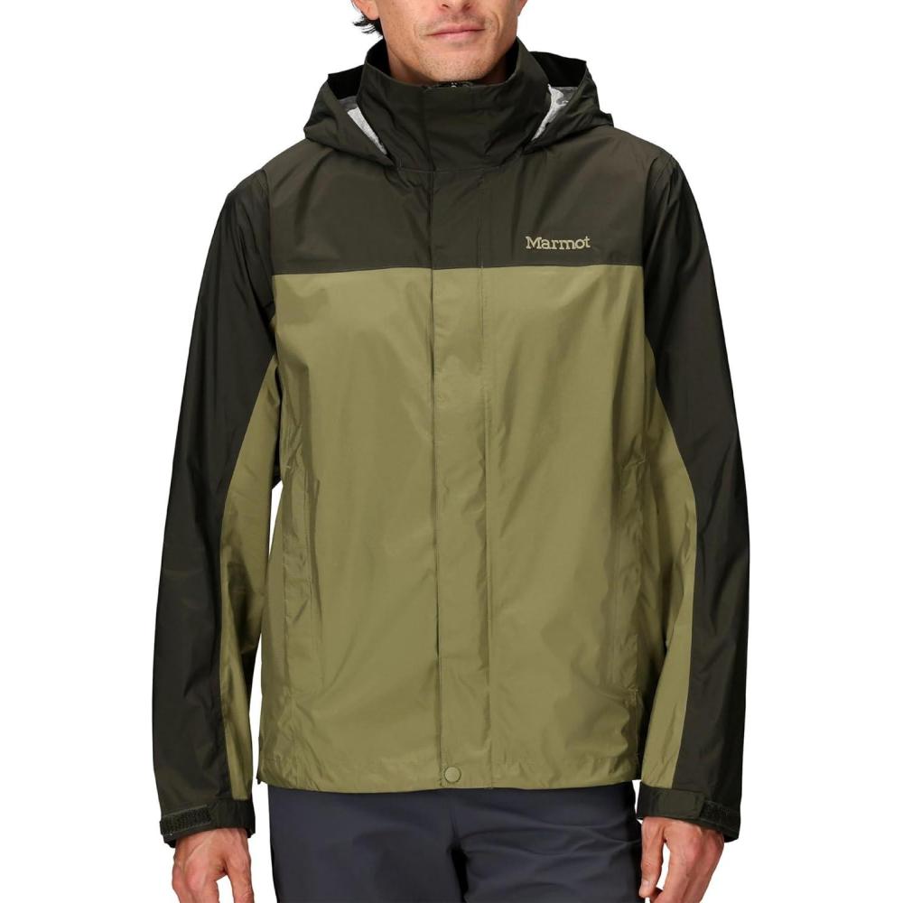 imageMARMOT Mens Precip Eco Waterproof Rain Jacket  100 Recycled Breathable Lightweight Packable RaincoatRosin GreenOlive Grove