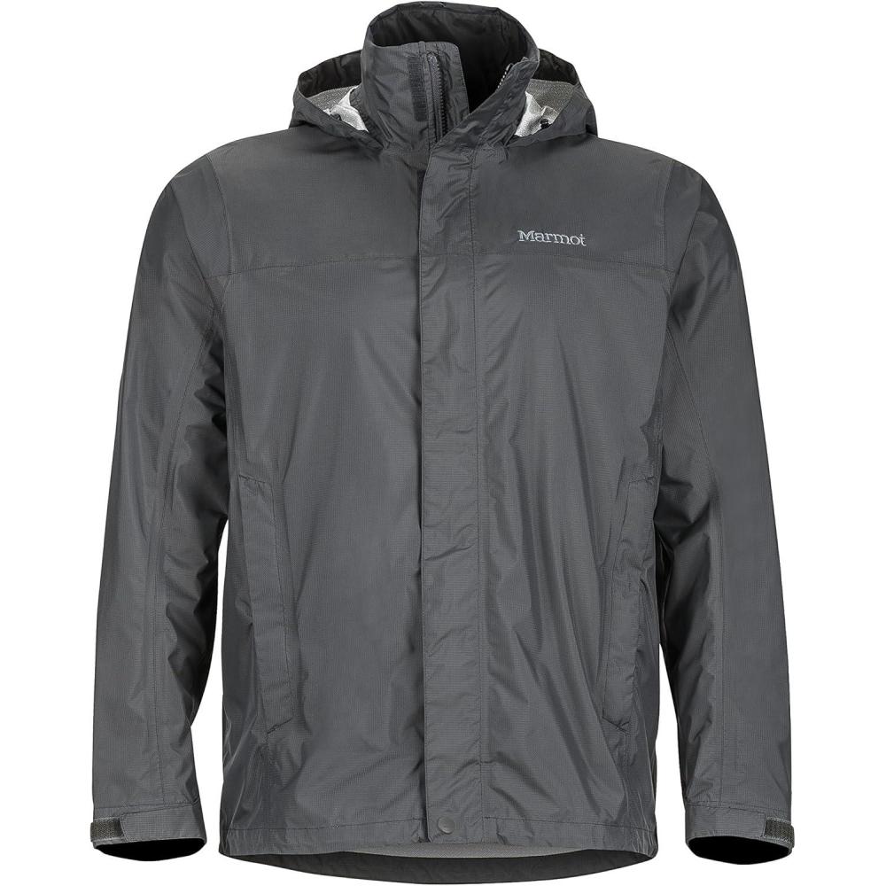 imageMARMOT Mens Precip Eco Waterproof Rain Jacket 100 Recycled Breathable Lightweight Packable RaincoatSlate Gray