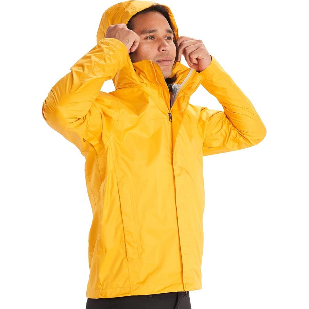 imageMARMOT Mens Precip Eco Waterproof Rain Jacket 100 Recycled Breathable Lightweight Packable RaincoatSolar