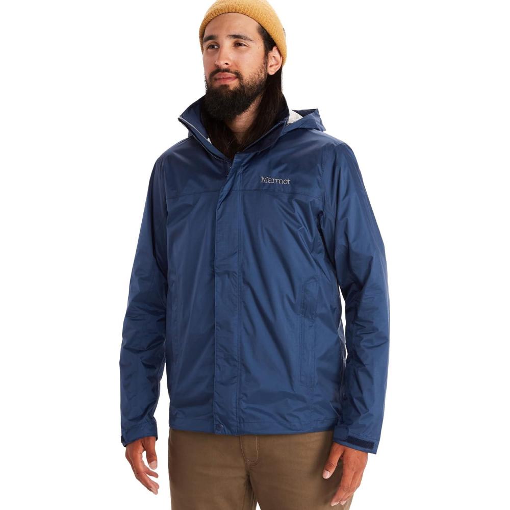 imageMARMOT Mens Precip Eco Waterproof Rain Jacket Big 100 Recycled Breathable Lightweight Packable RaincoatArctic Navy