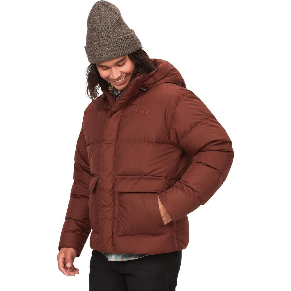 imageMARMOT Mens Stockholm 700 Fill Down Puffer with HoodChocolate