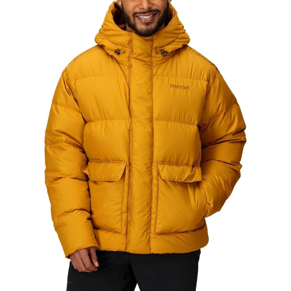 imageMARMOT Mens Stockholm 700 Fill Down Puffer with HoodHoney Glaze Latest Collection