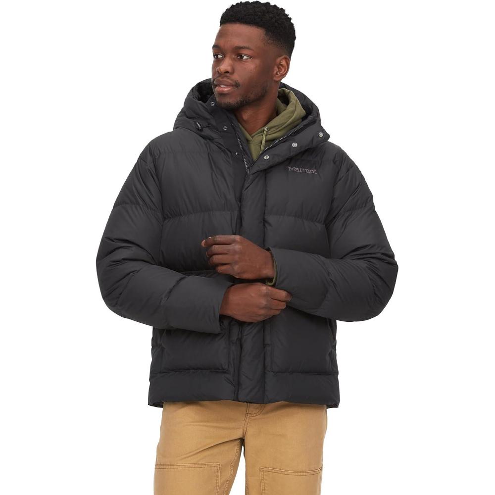 imageMARMOT Mens Stockholm 700 Fill Down Puffer with HoodNew Black
