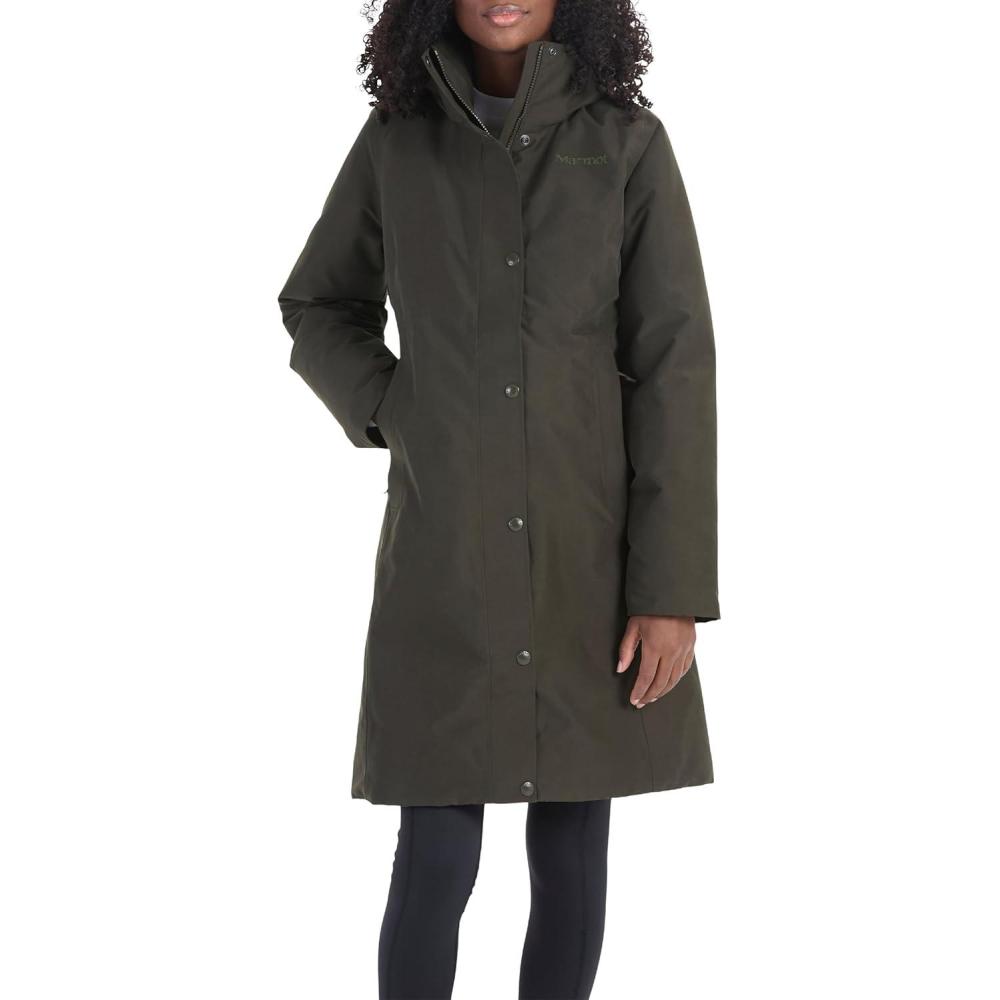 imageMARMOT Womens Chelsea 700 Down Fill Coat with HoodRosin Green Latest Collection