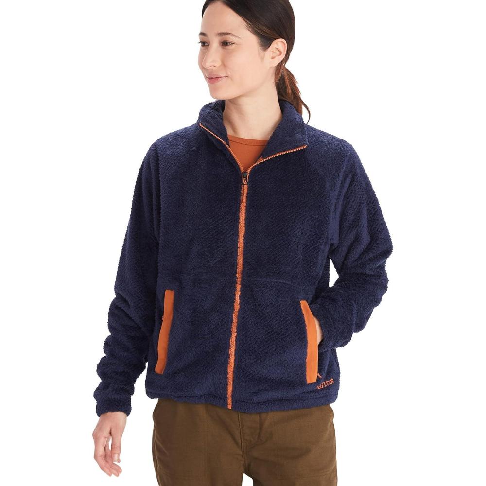 imageMARMOT Womens Homestead FullZip Jacket BlanketSoft HighPile Sherpa FleeceArctic Navy