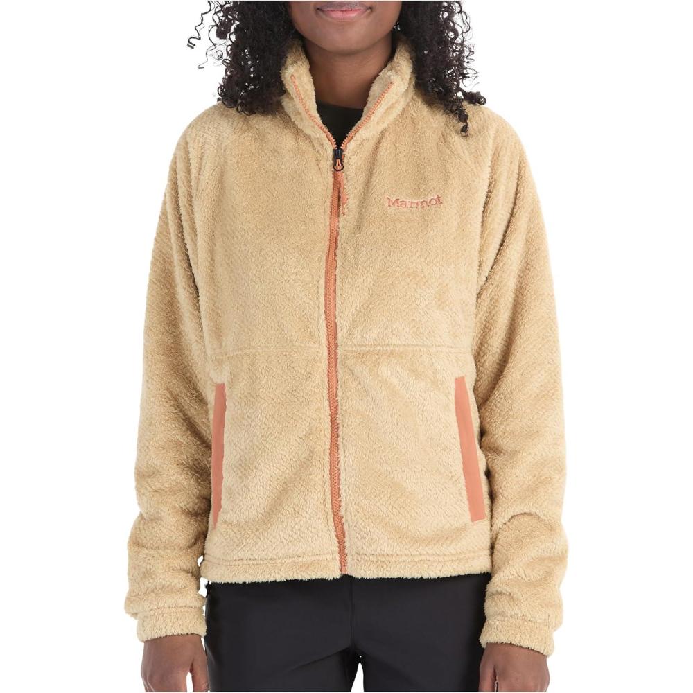 imageMARMOT Womens Homestead FullZip Jacket BlanketSoft HighPile Sherpa FleeceLight Oak
