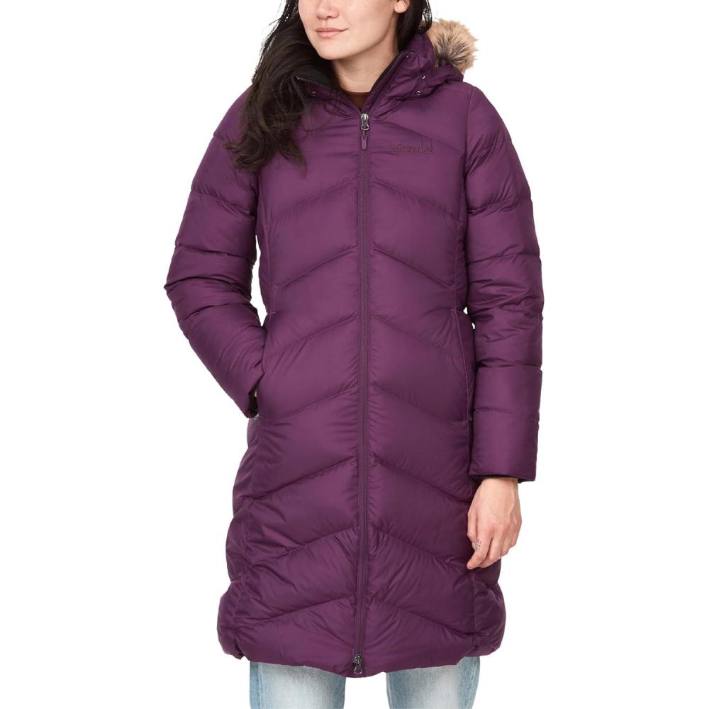 imageMARMOT Womens Montreaux Full Length Down Puffer CoatPurple Fig  Latest Collection