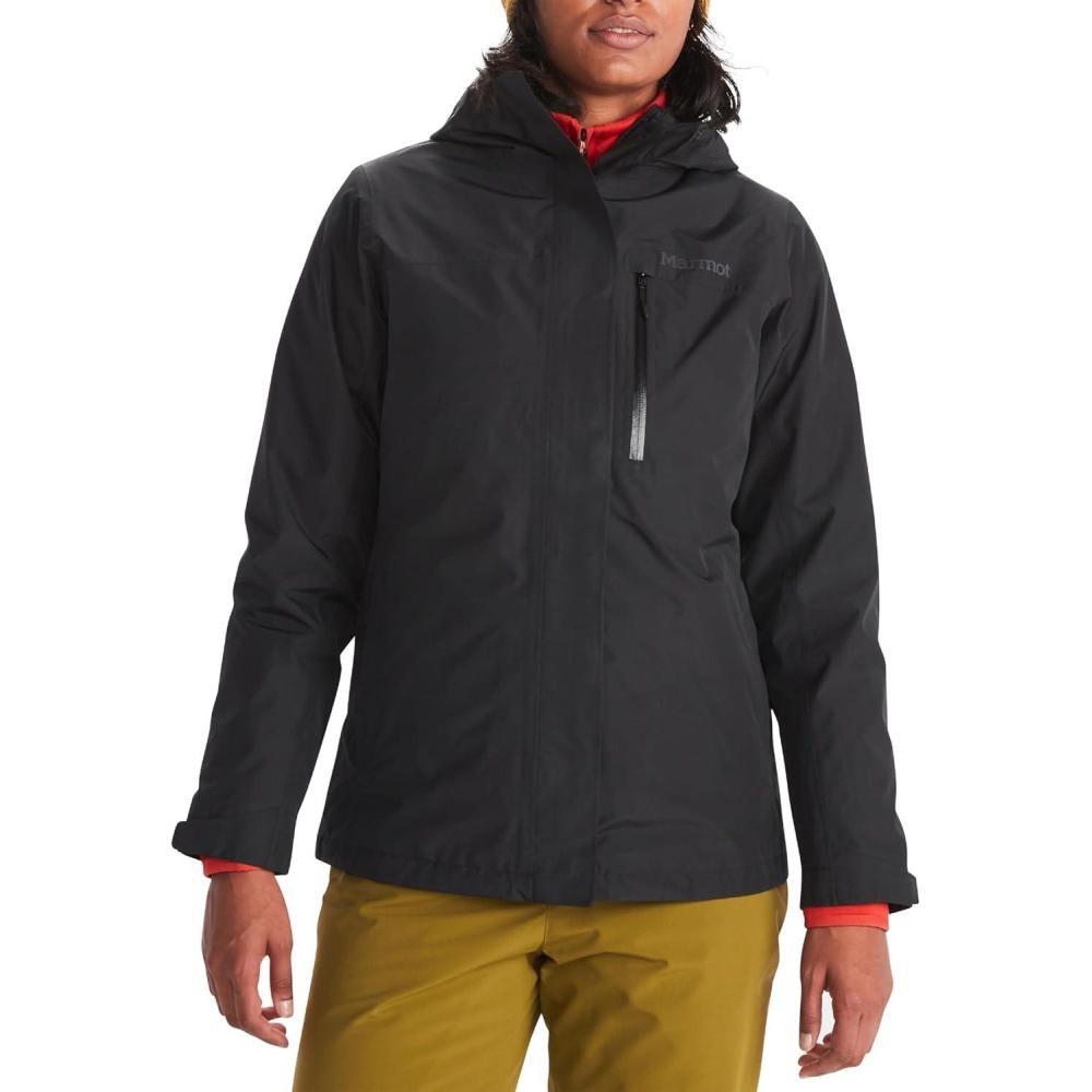 imageMARMOT Womens Ramble 3in1 Component Jacket Recycled Waterproof Shell with Hood and Removable Insulated Thermal R LinerBlack Latest Collection