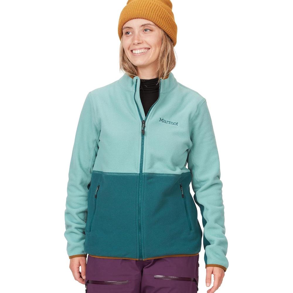imageMARMOT Womens Rocklin Full Zip Fleece JacketBlue AgaveDark Jungle