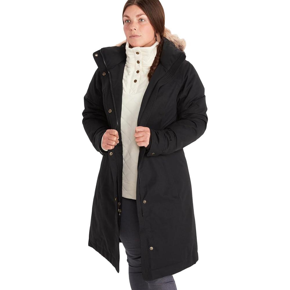 imageMARMOT womens Chelsea Waterproof Down Rain Coat Fill Power 700Jet Black
