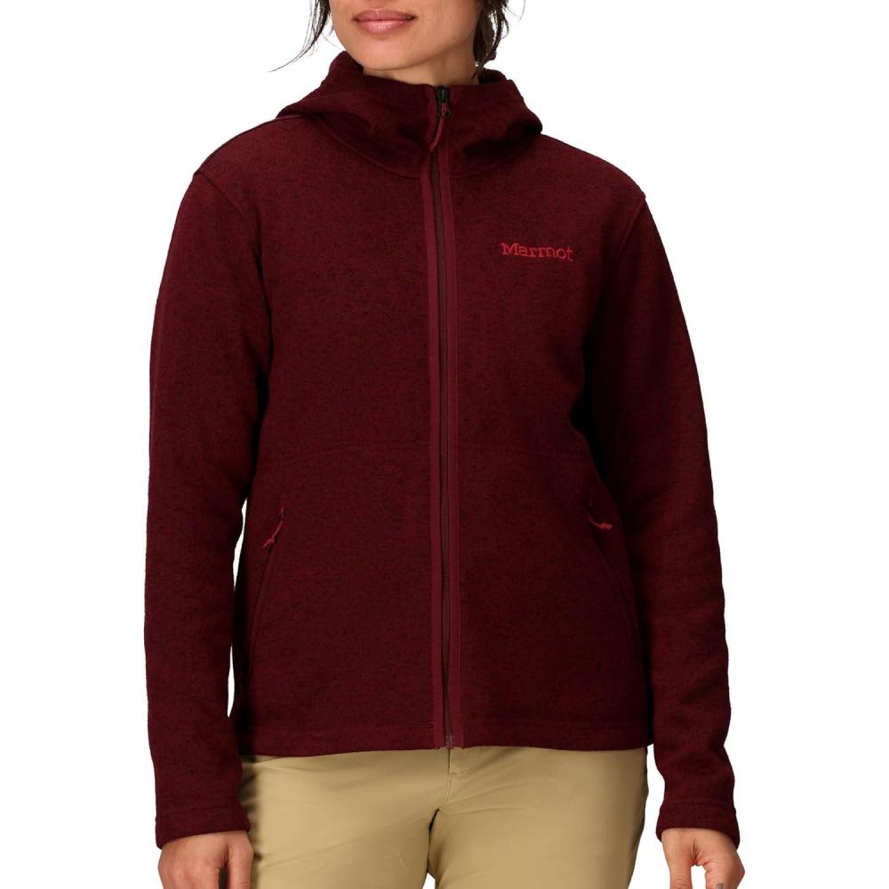 imageMARMOT womens Womens Drop Line Fullzip HoodyAcai Berry Heather