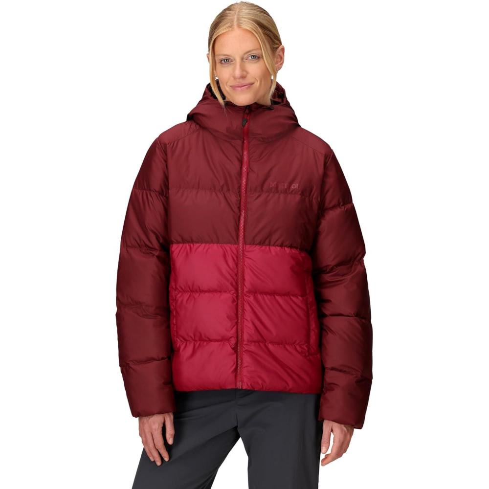 imageMARMOT womens Womens Guides Down HoodyAcai BerryRed Mulberry