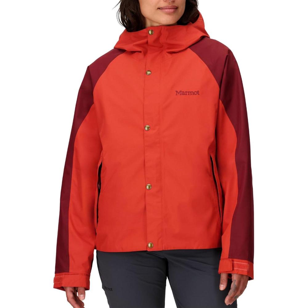 imageMarmot Womens Cascade Durable ampamp Waterproof Rain JacketSumacAcai Berry