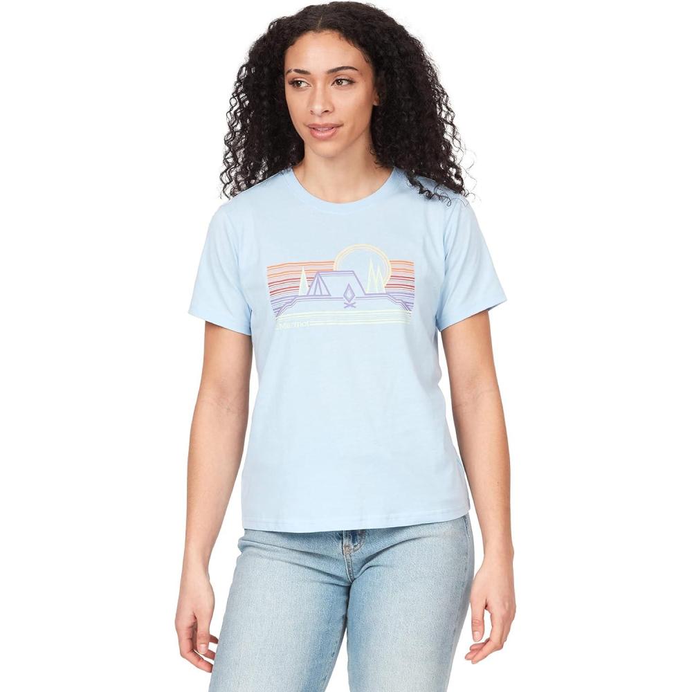 imageMarmot Womens Logo TShirts Printed Graphic on Cotton TeeBivouac Tide Blue