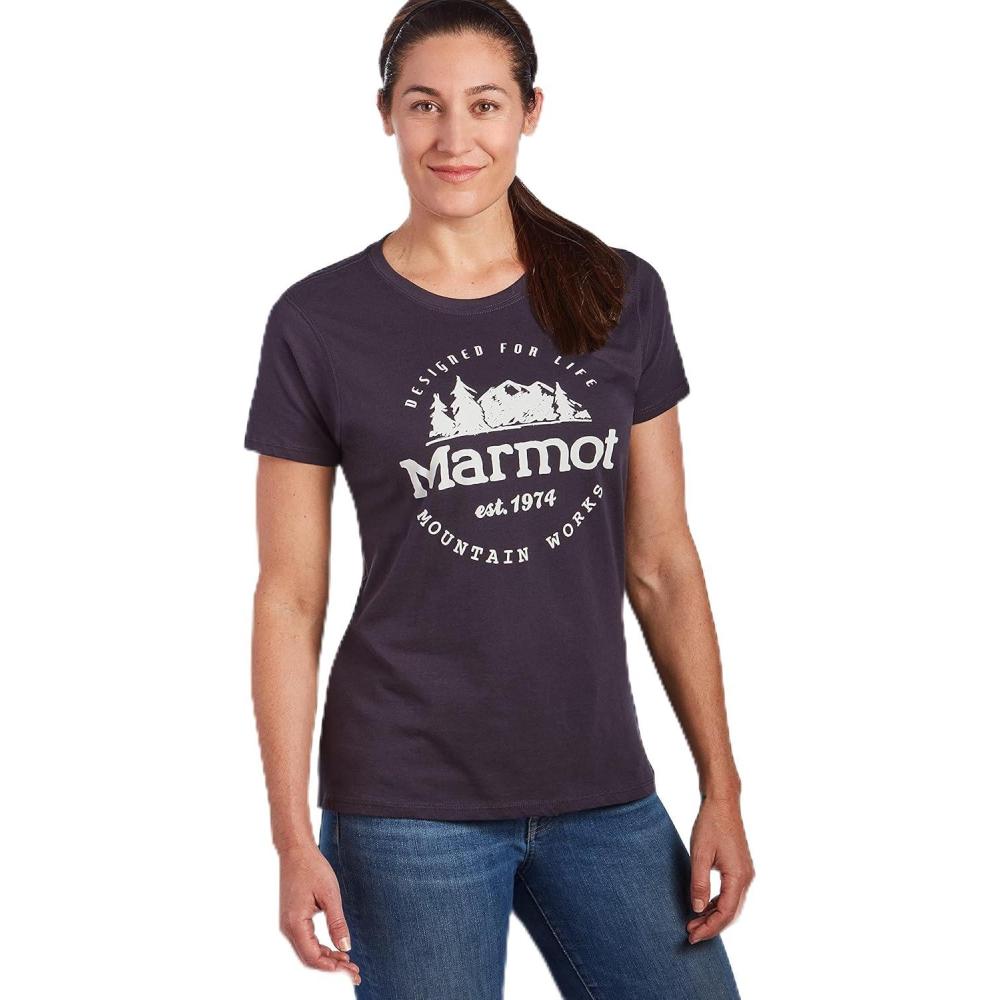 imageMarmot Womens Logo TShirts  Printed Graphic on Cotton TeeCulebra Navy