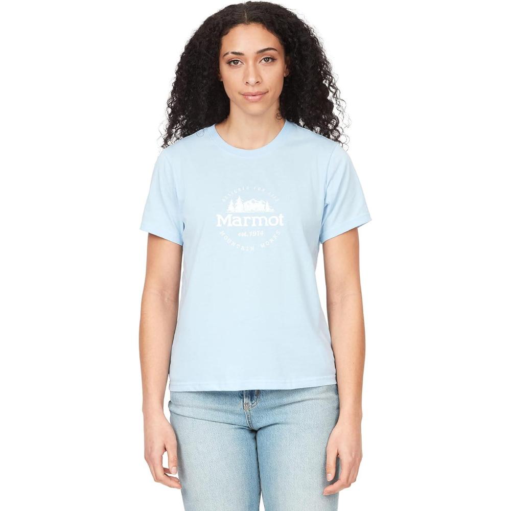 imageMarmot Womens Logo TShirts  Printed Graphic on Cotton TeeCulebra Tide Blue